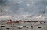 Guardi Paintings - San Cristoforo, San Michele and Murano, Seen from the Fondamenta Nuove by Francesco Guardi
